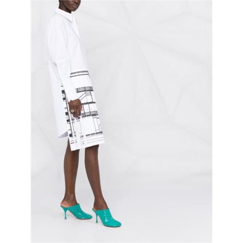 Pleated panel shirt-dress