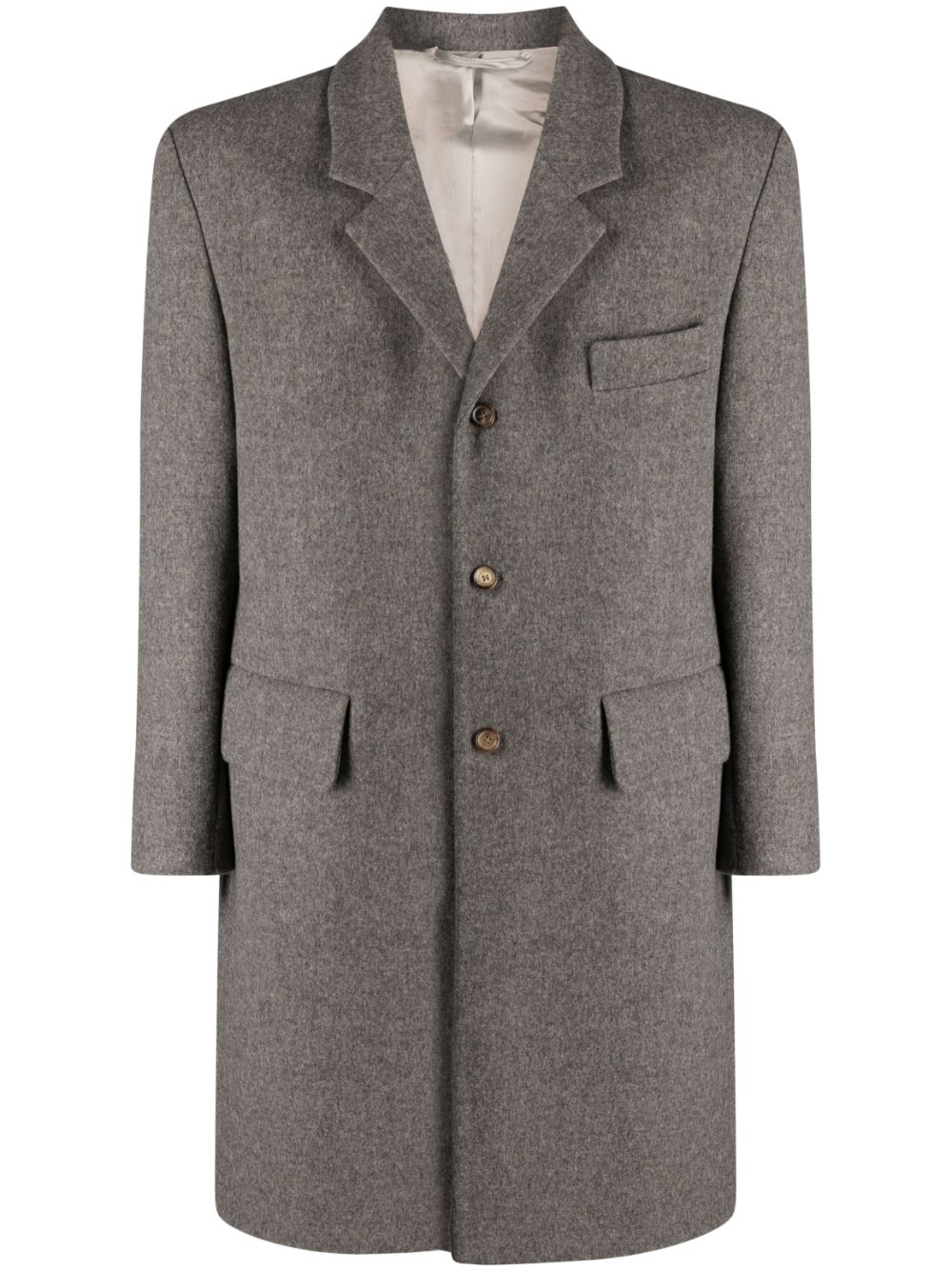 Single-breasted wool coat - Grey