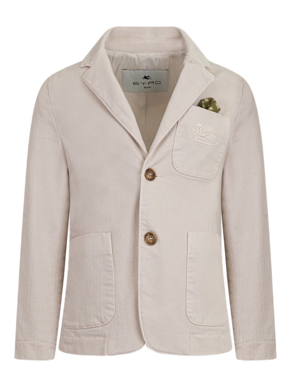 ETRO KIDS logo-embroidered blazer - Neutrals