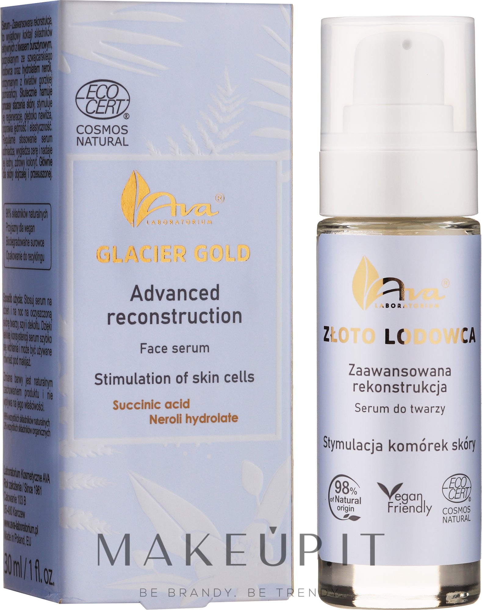 Siero viso AVA Laboratorium Glacier Gold Advanced Reconstruction Face Seru