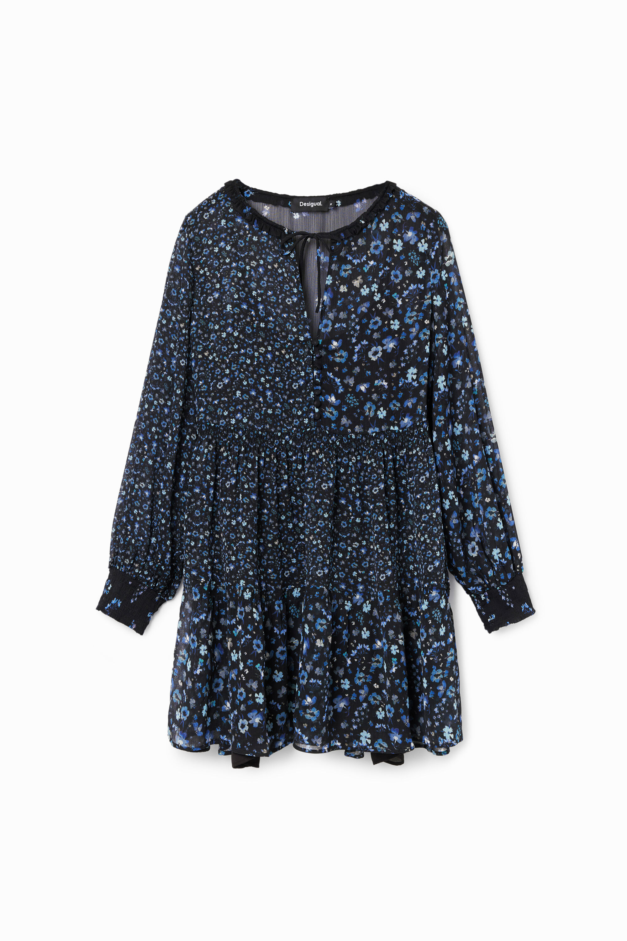 Short floral chiffon dress