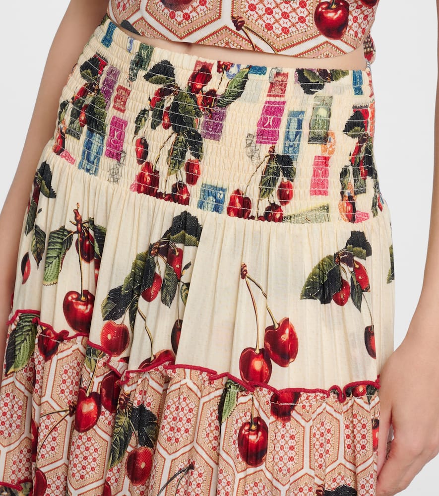 Notes From The Road printed silk maxi skirt