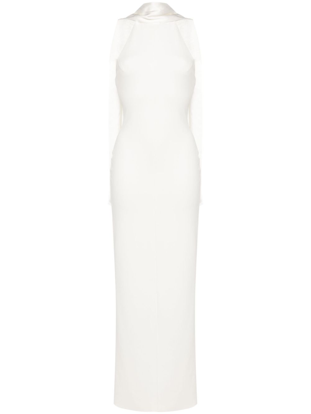 Dahlia crepe column gown - White