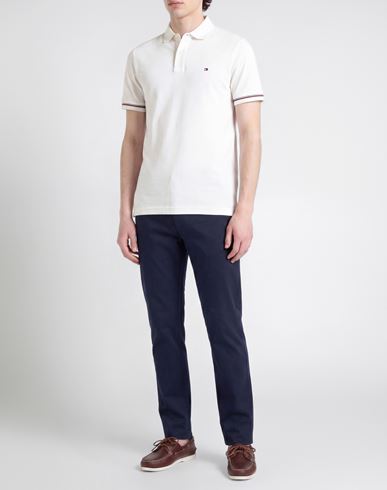 Man Polo shirt White Size L Cotton