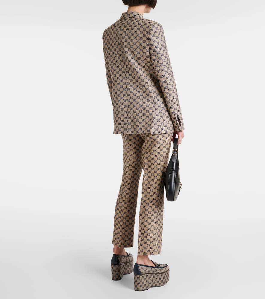 GG canvas linen-blend blazer