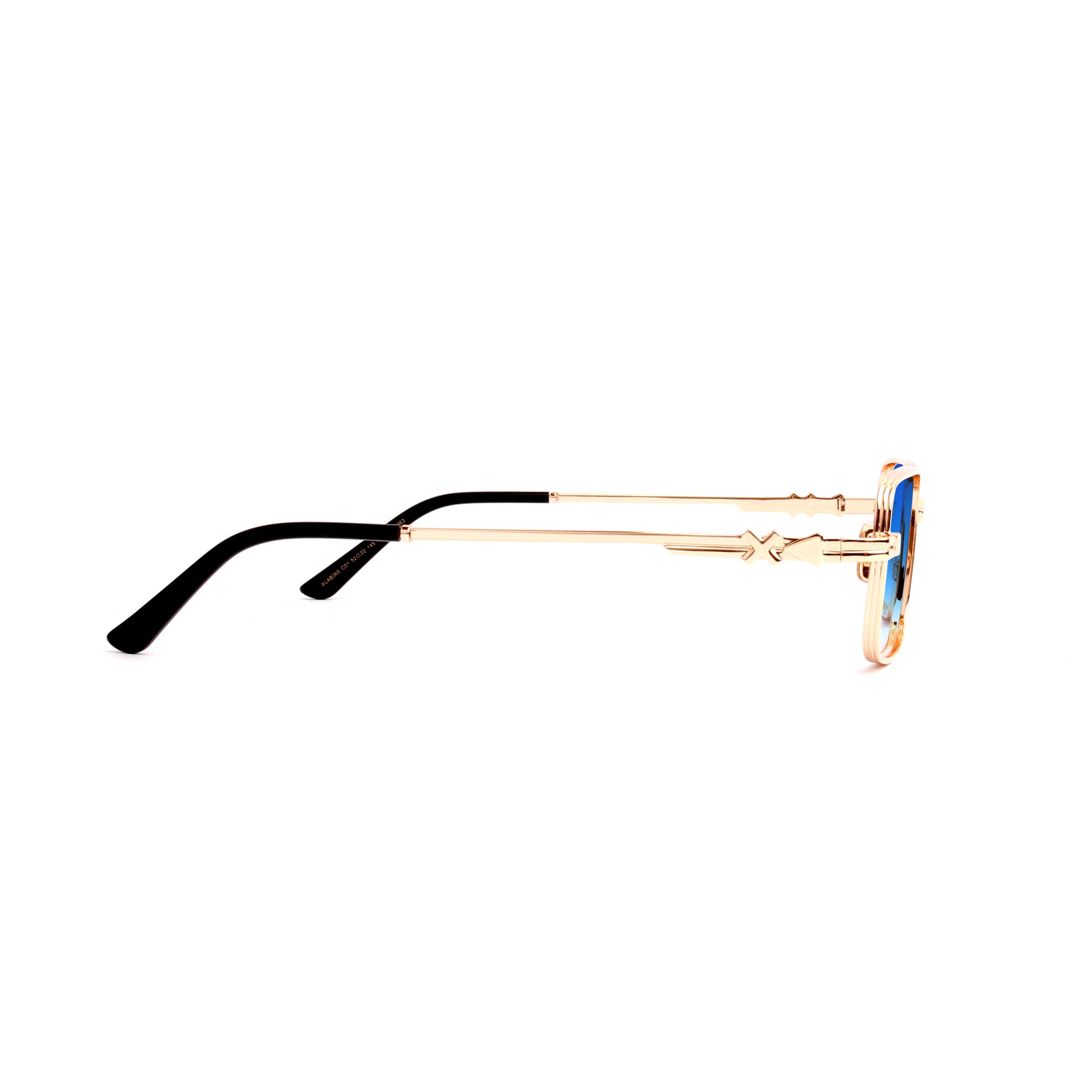 XLAB Unisex KAPITI Sunglasses Metal Silver Smoke Squared Polarized
