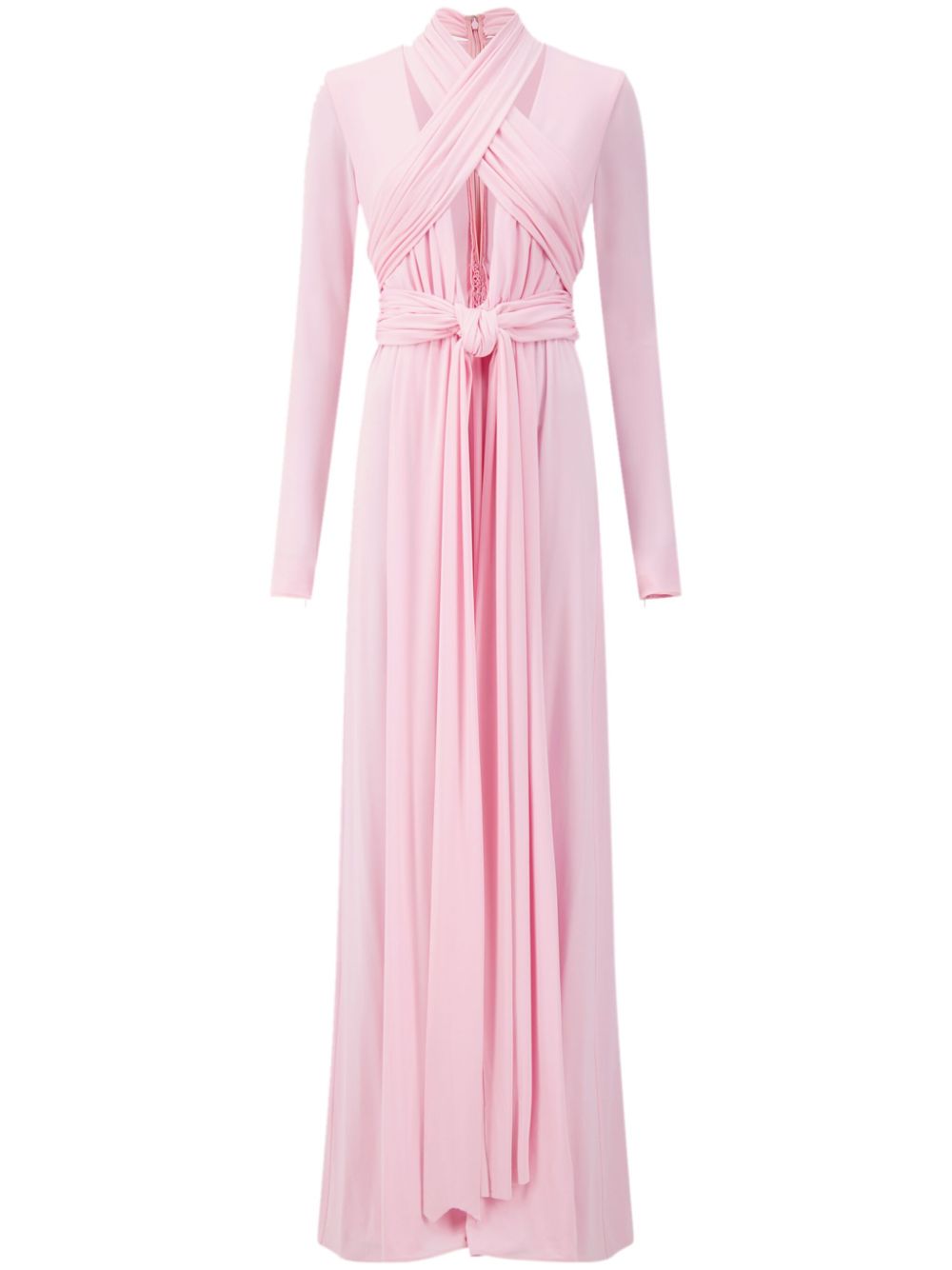 Draped cashmere-silk blend gown - Pink