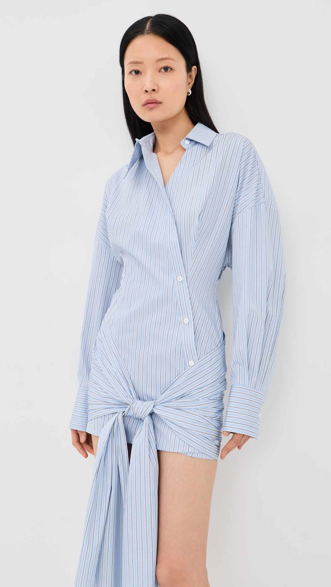 Mini Stripe Shirt Dress Light Blue/White