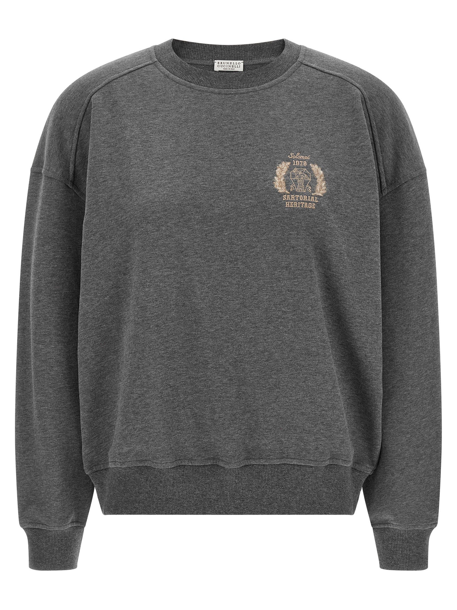 Coat of Arms Embroidered Sweatshirt — Charcoal