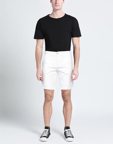 Man Shorts & Bermuda Shorts White Size 28 Cotton, Elastane