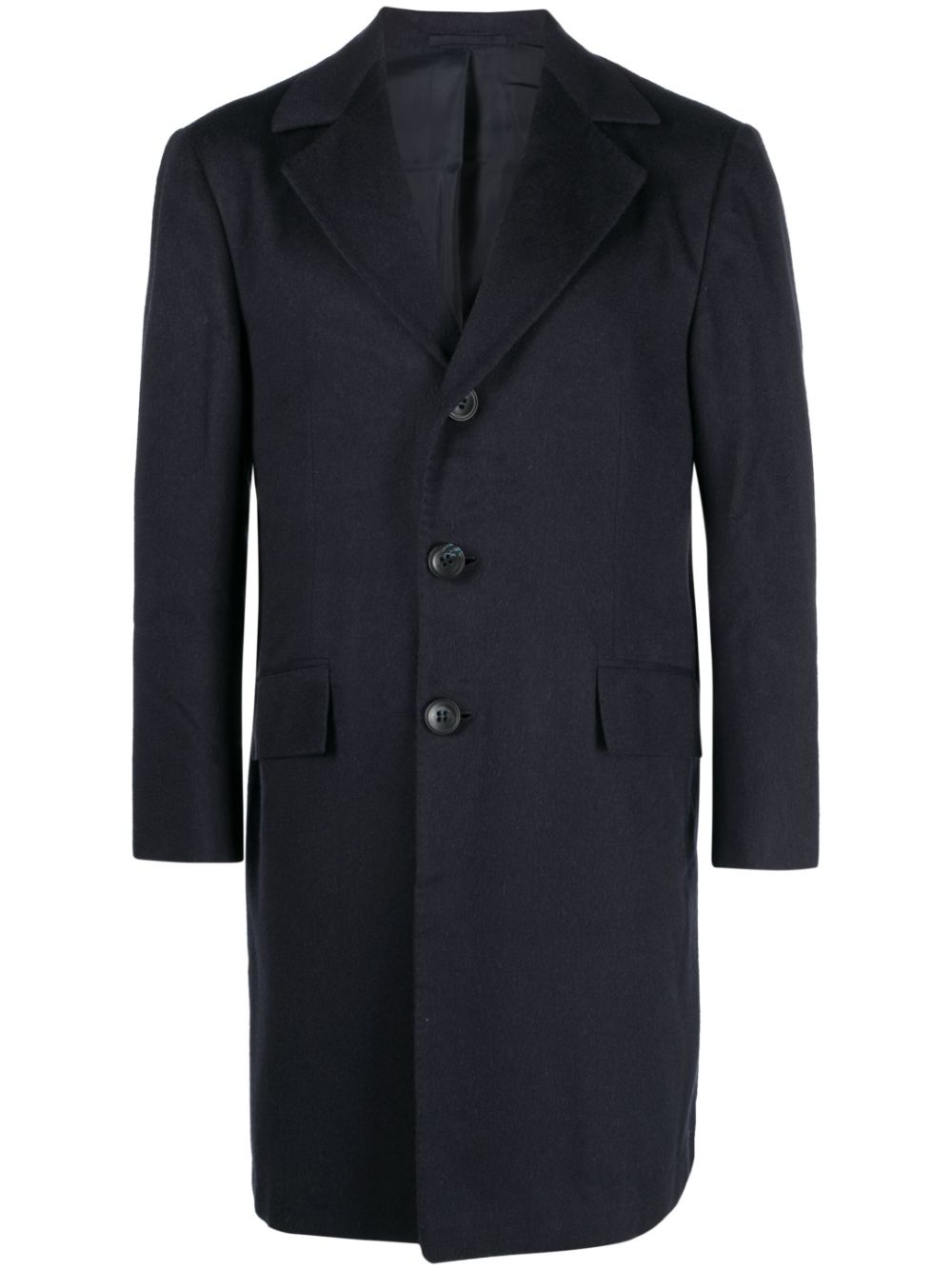Single-breasted cashmere coat - Blue