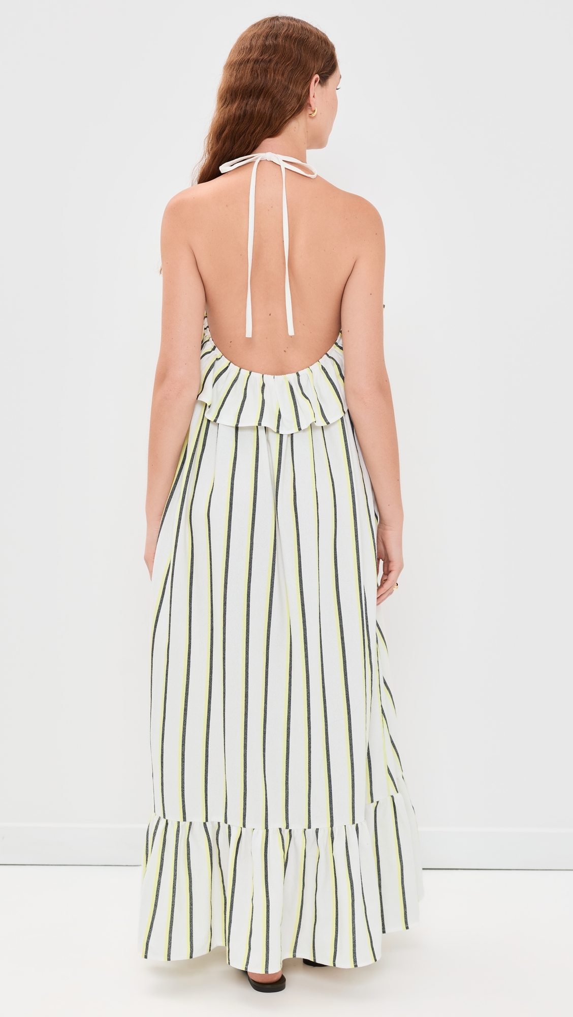 The Ruffled Midi Dress Stripe