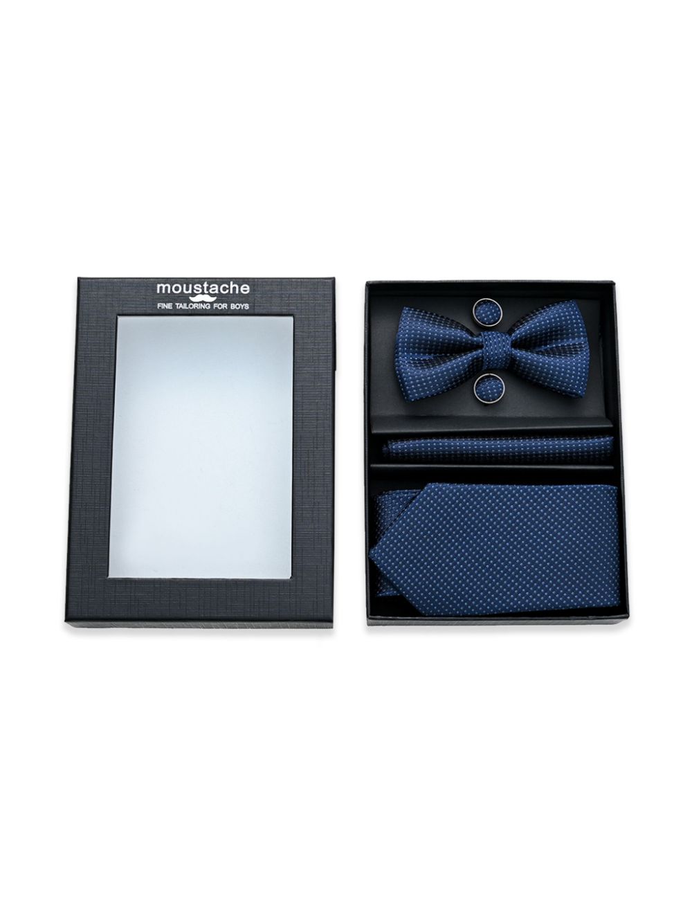Dotted bow tie set - Blue