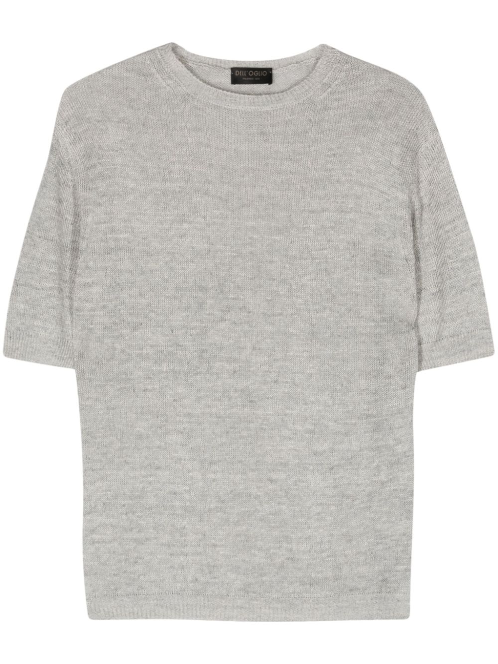 Crew-neck open-knit T-shirt - Neutrals