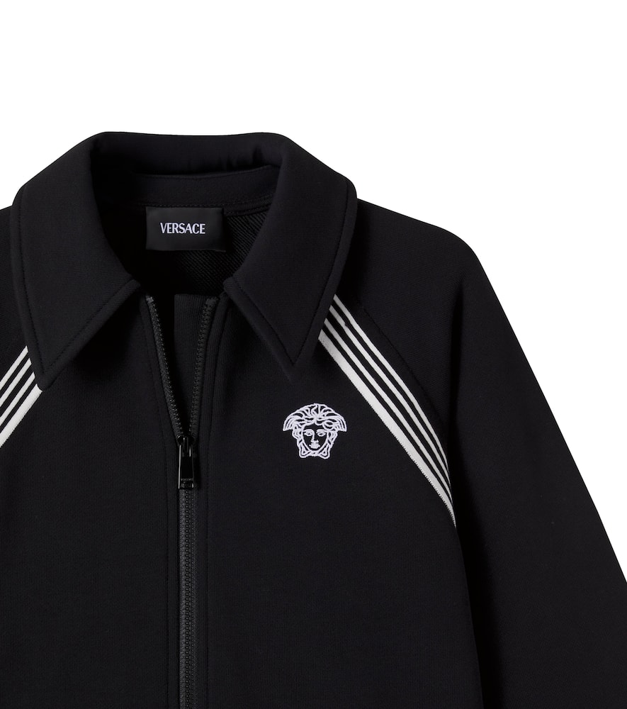 Cotton jersey zip-up sweatshirt