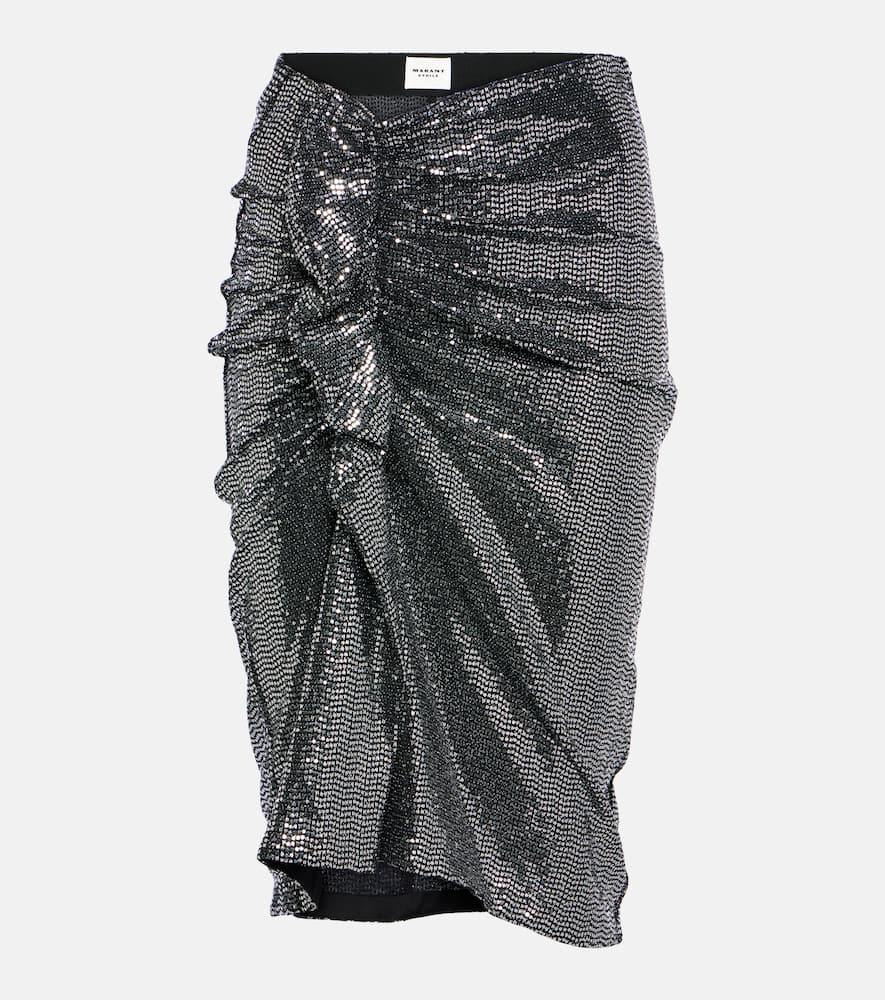 Dolene ruffled sequined tulle skirt
