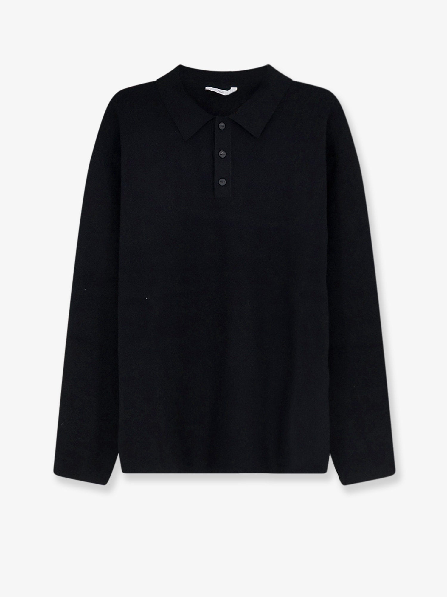 Viscose Blend Polo Shirt — Black