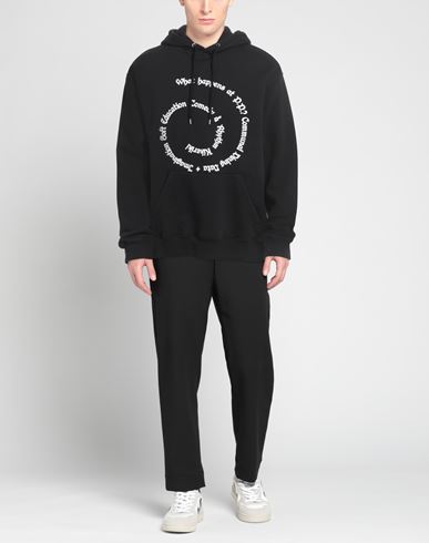 Man Sweatshirt Black Size L Cotton, Polyester