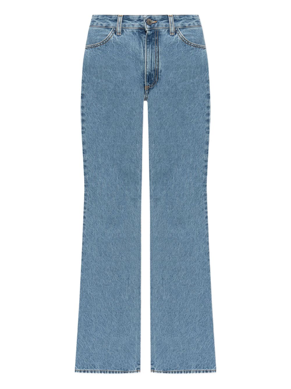 Embroidered-pocket jeans - Blue