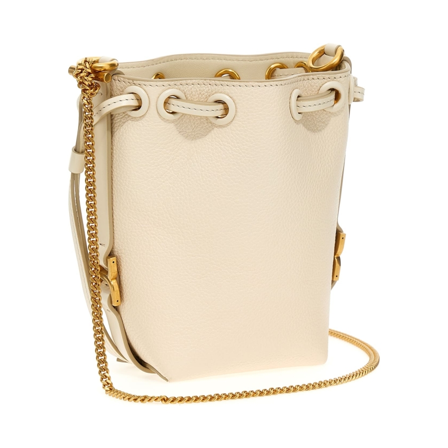 Marcie Grained Leather Micro Bucket Bag