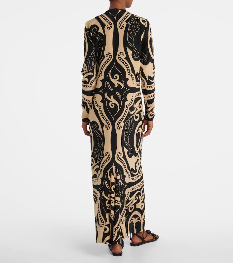 Printed silk maxi dress