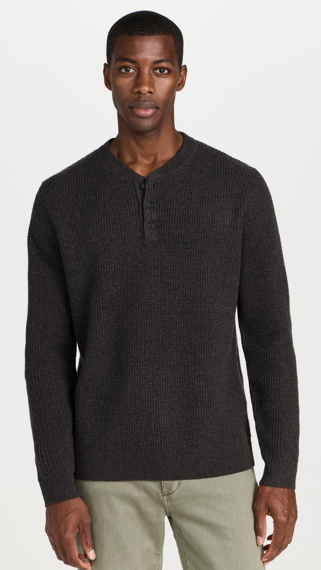 Sidecountry Sweater Heather Coffee Merino Waffle