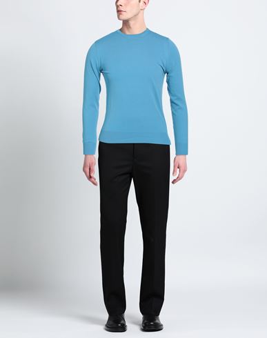 Man Sweater Azure Size 48 Cotton