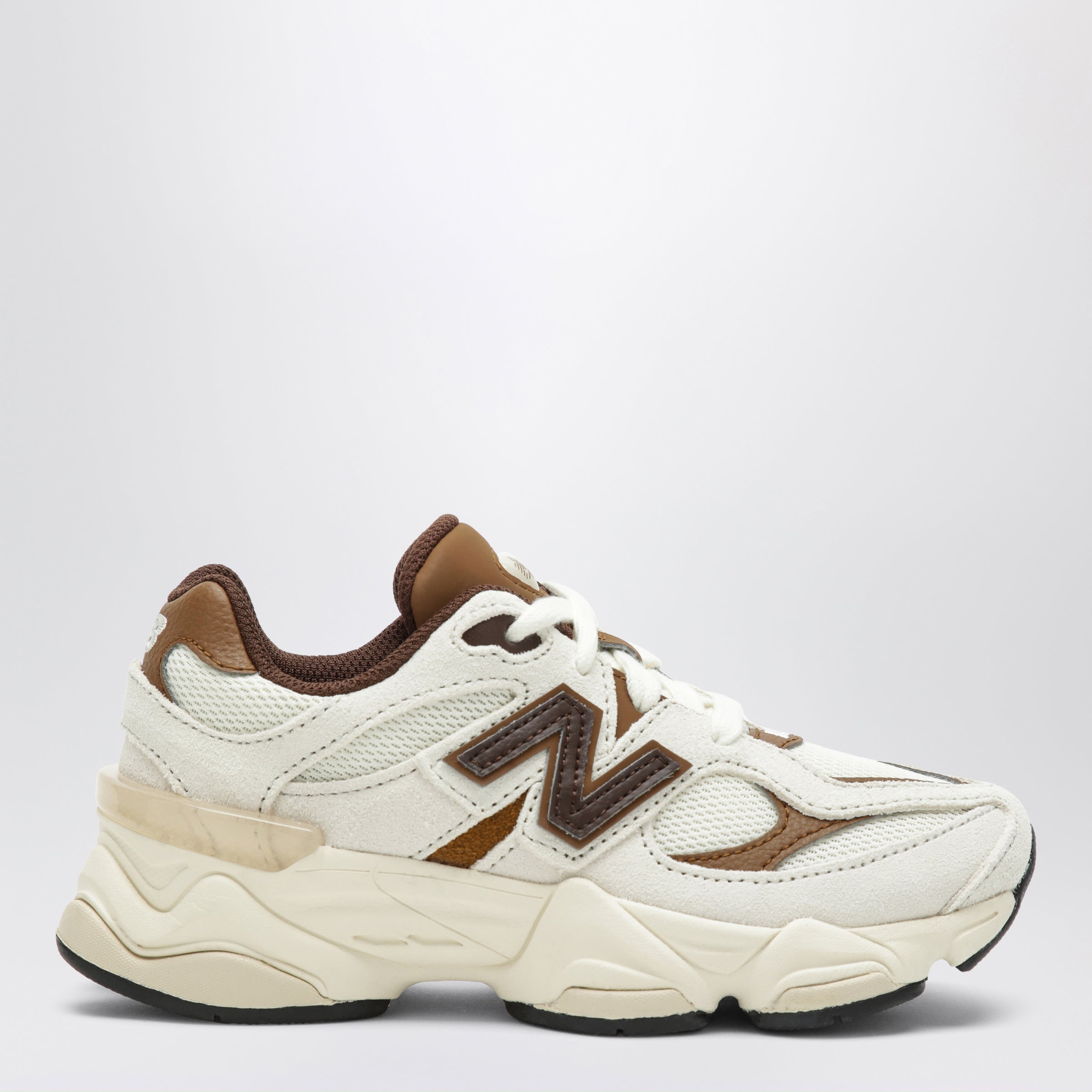 9060 beige mesh and suede shoes