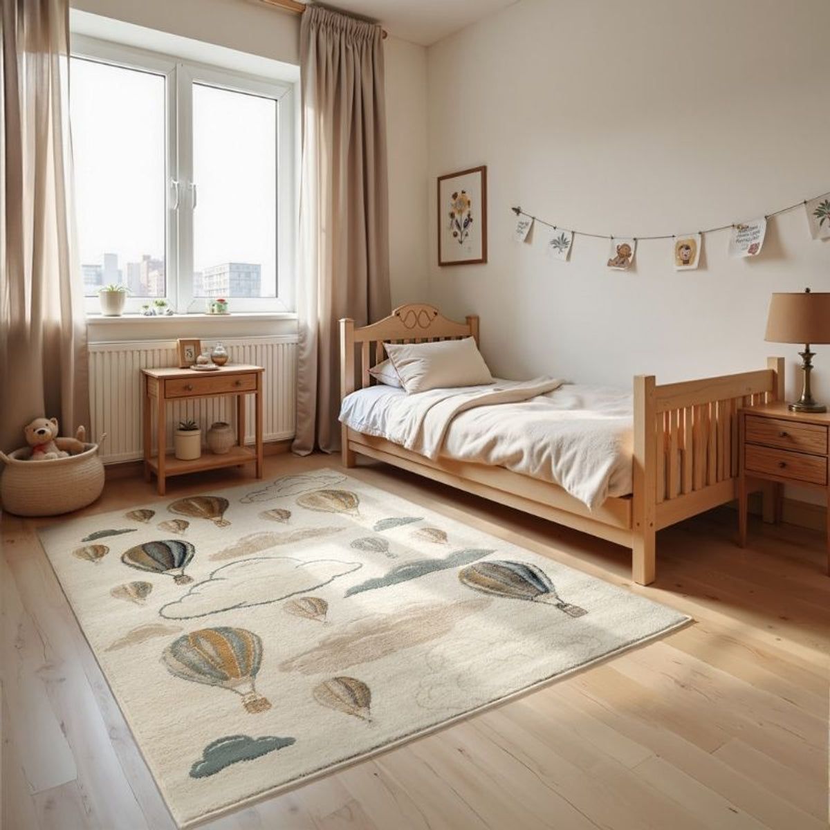 The Rugs Adventures Kids Rug Party Theme Low Pile Playroom Rug Runner In Ivory