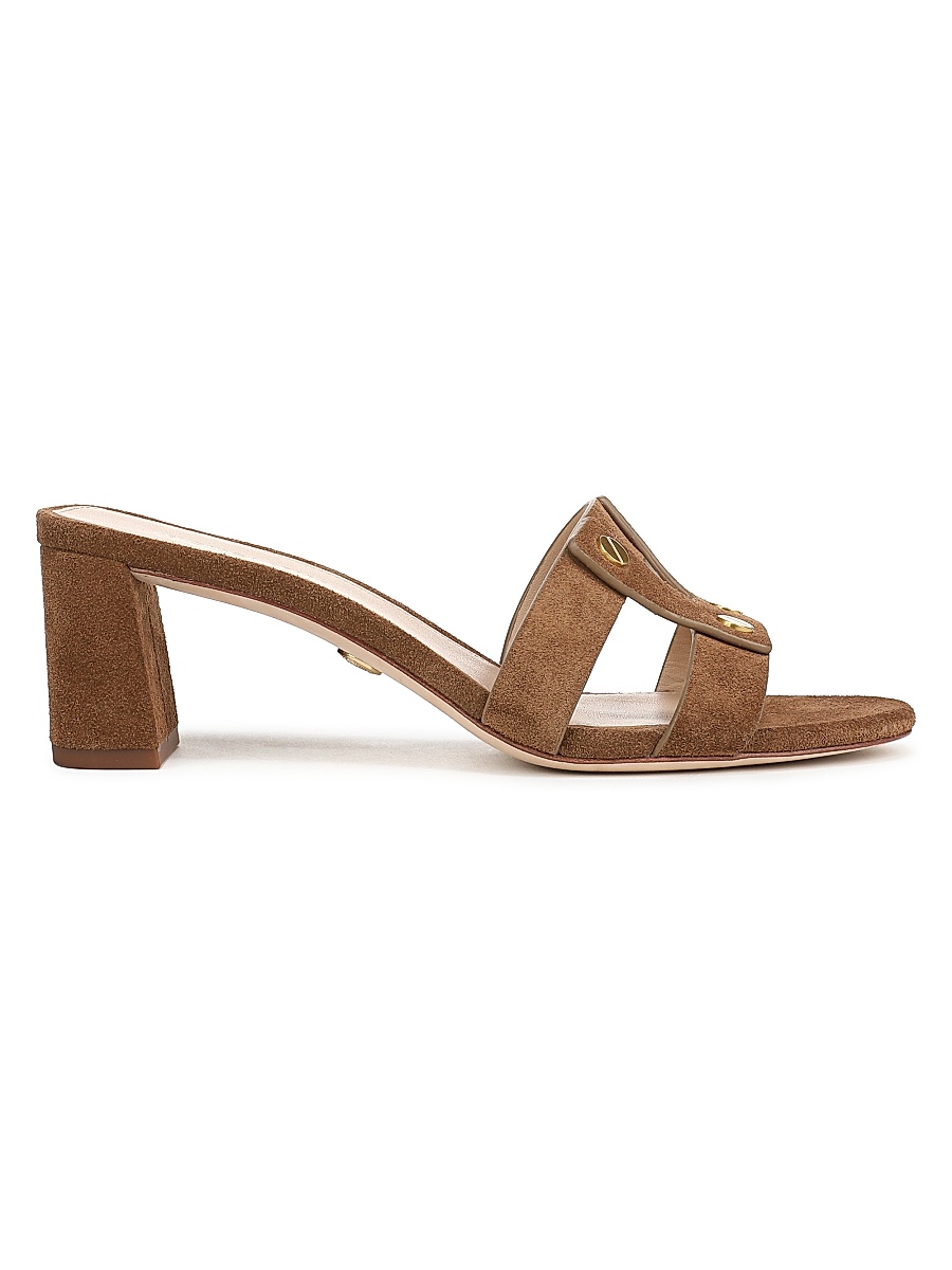 Women's Via 55MM Suede Sandals - Chestnut