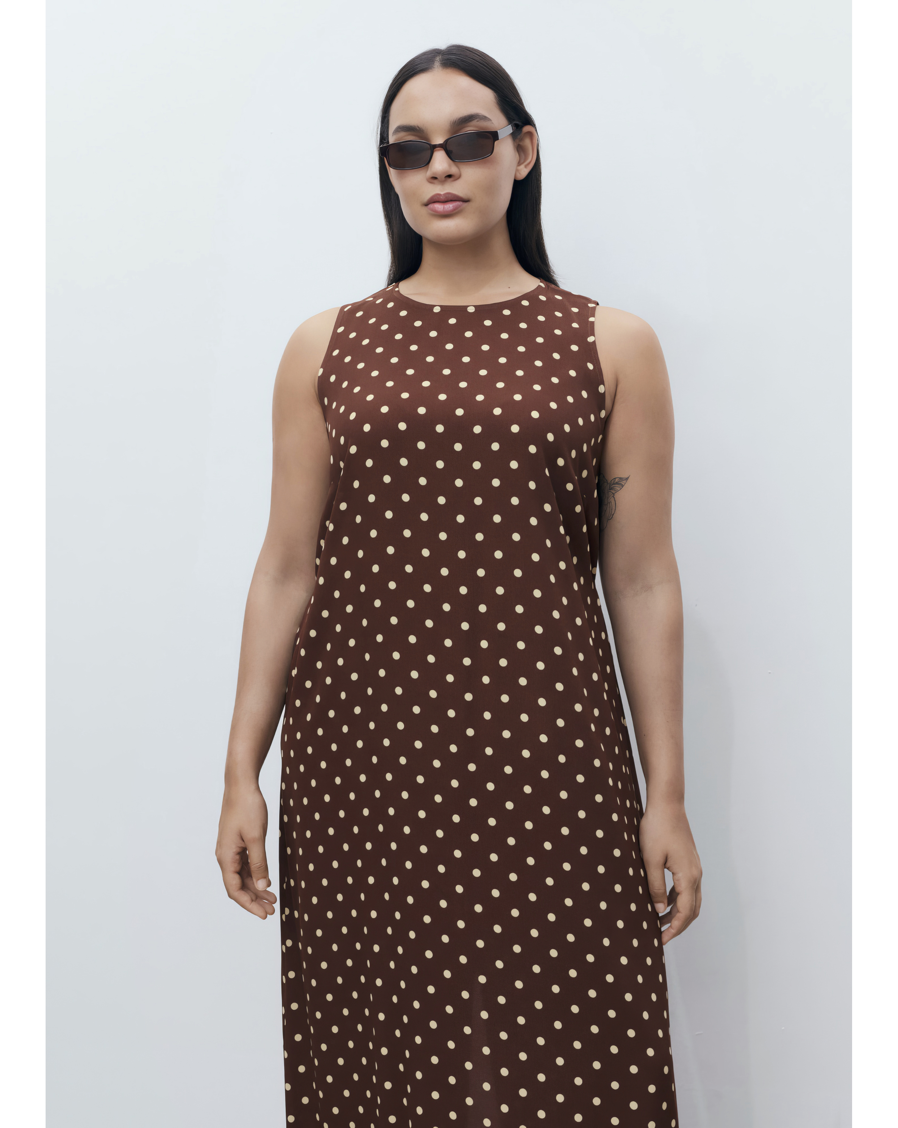 MANGO POLKA DOT MIDI DRE