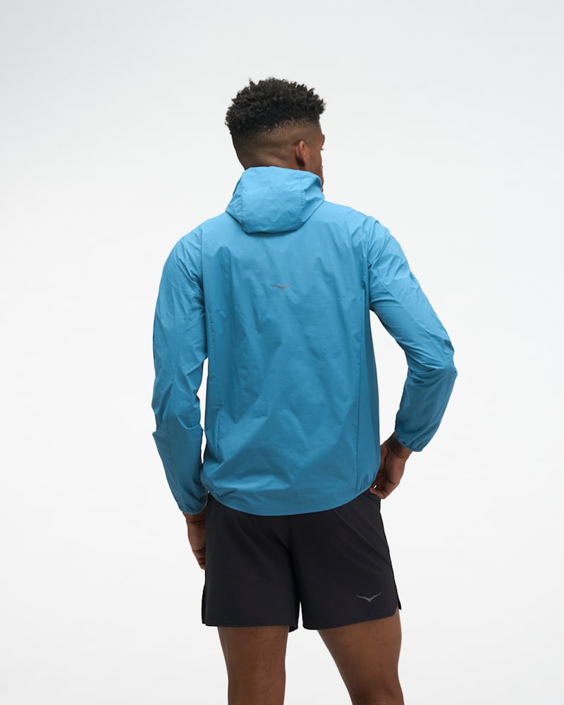 HOKA Men's SkyFlow Wind Jacket in Night Glow Blue