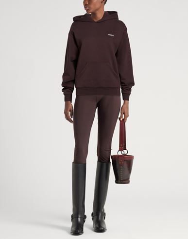 Woman Sweatshirt Chocolate brown Size S Cotton, Polyester