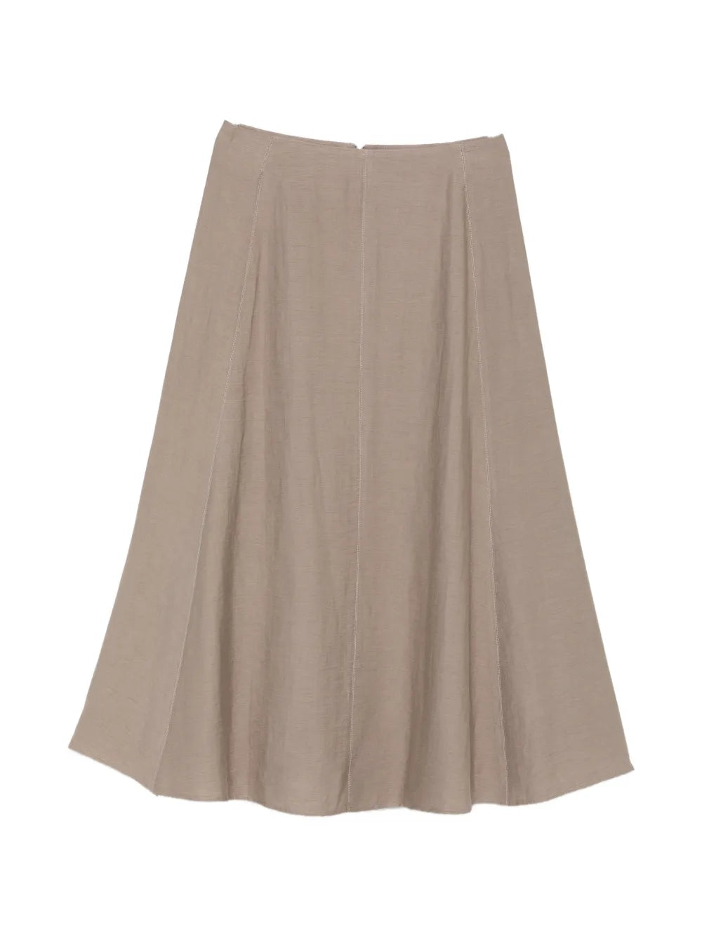 Panelled A-Line Skirt — Beige