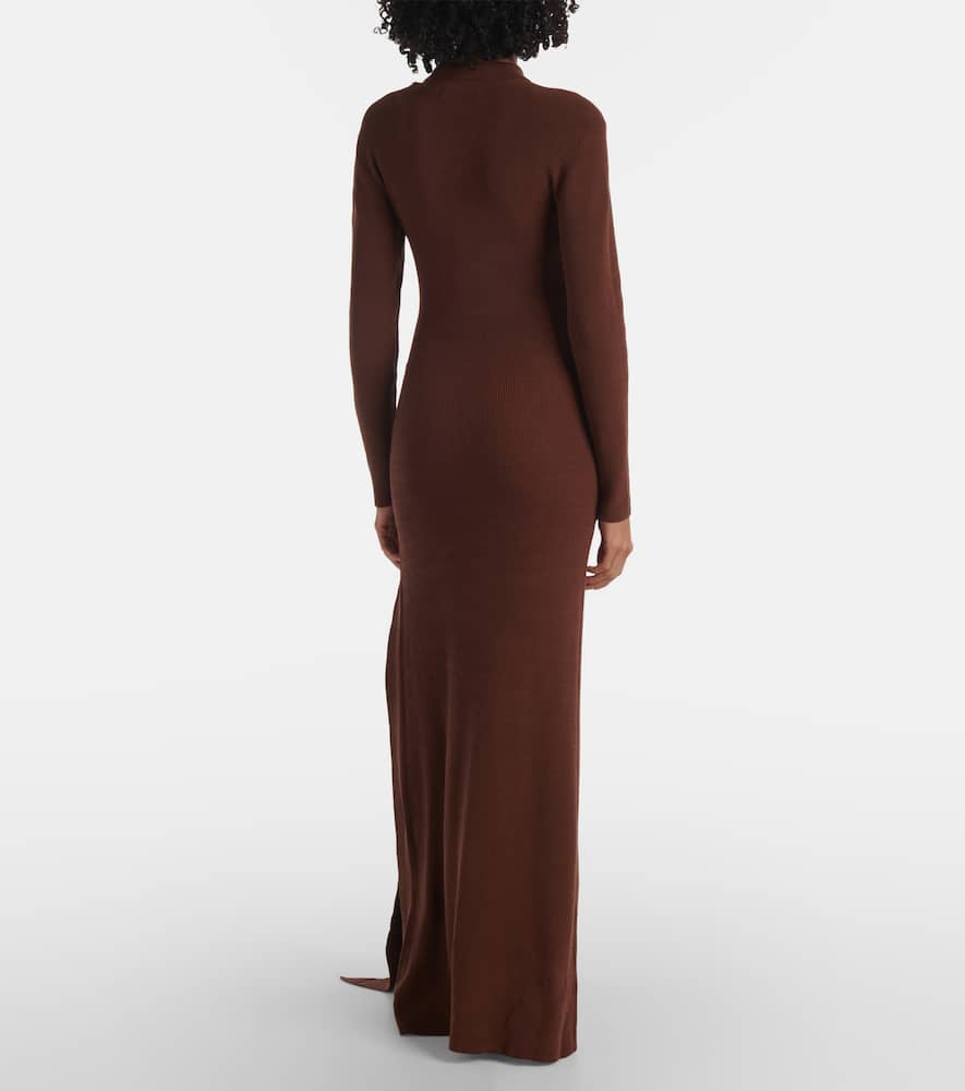 Saros draped cotton-blend maxi dress