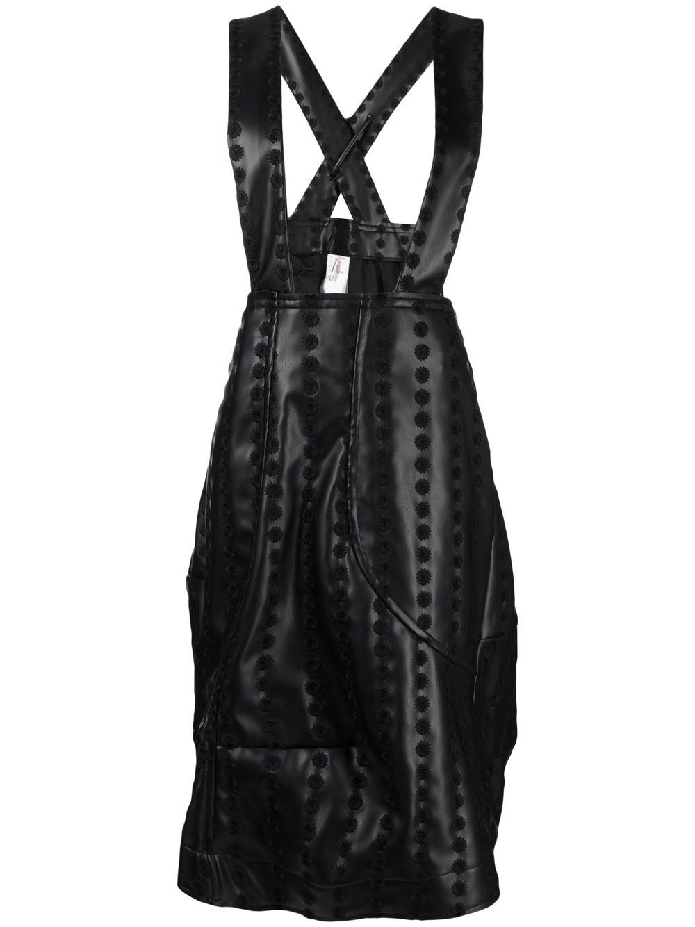 Faux-leather pinafore skirt - Black