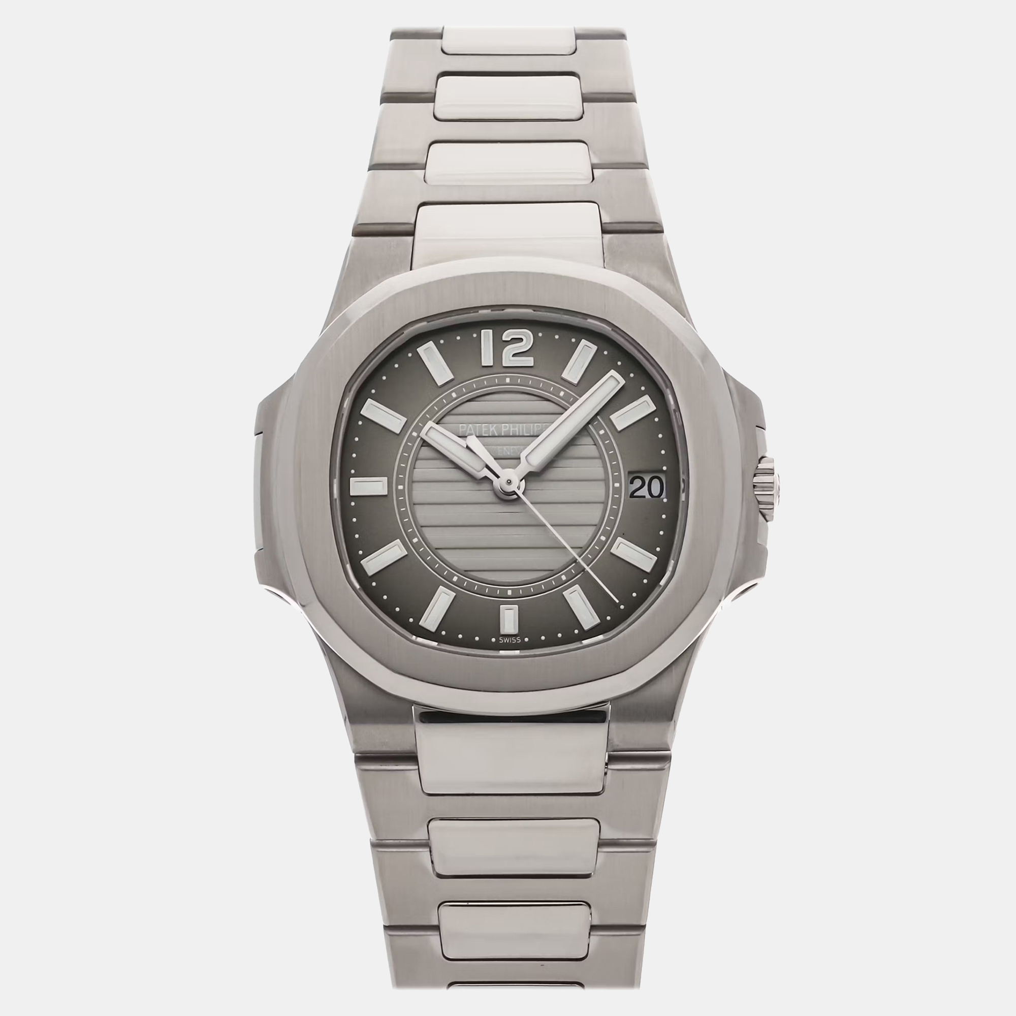 Patek Philippe Nautilus 7011/1G-010 Grey 18K White Gold Quartz Women's Wristwatch