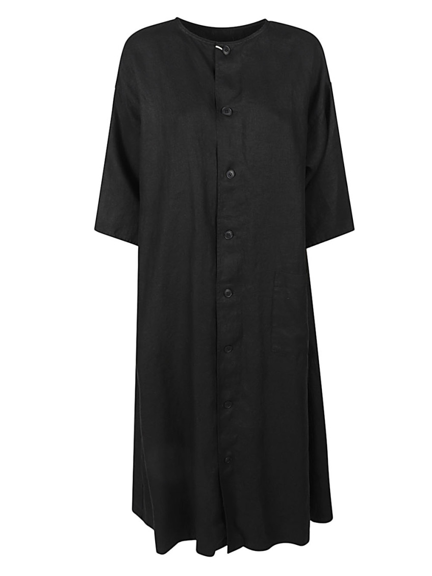 Black Linen shirt dress