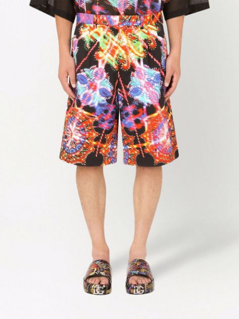 Luminaire-print tailored shorts
