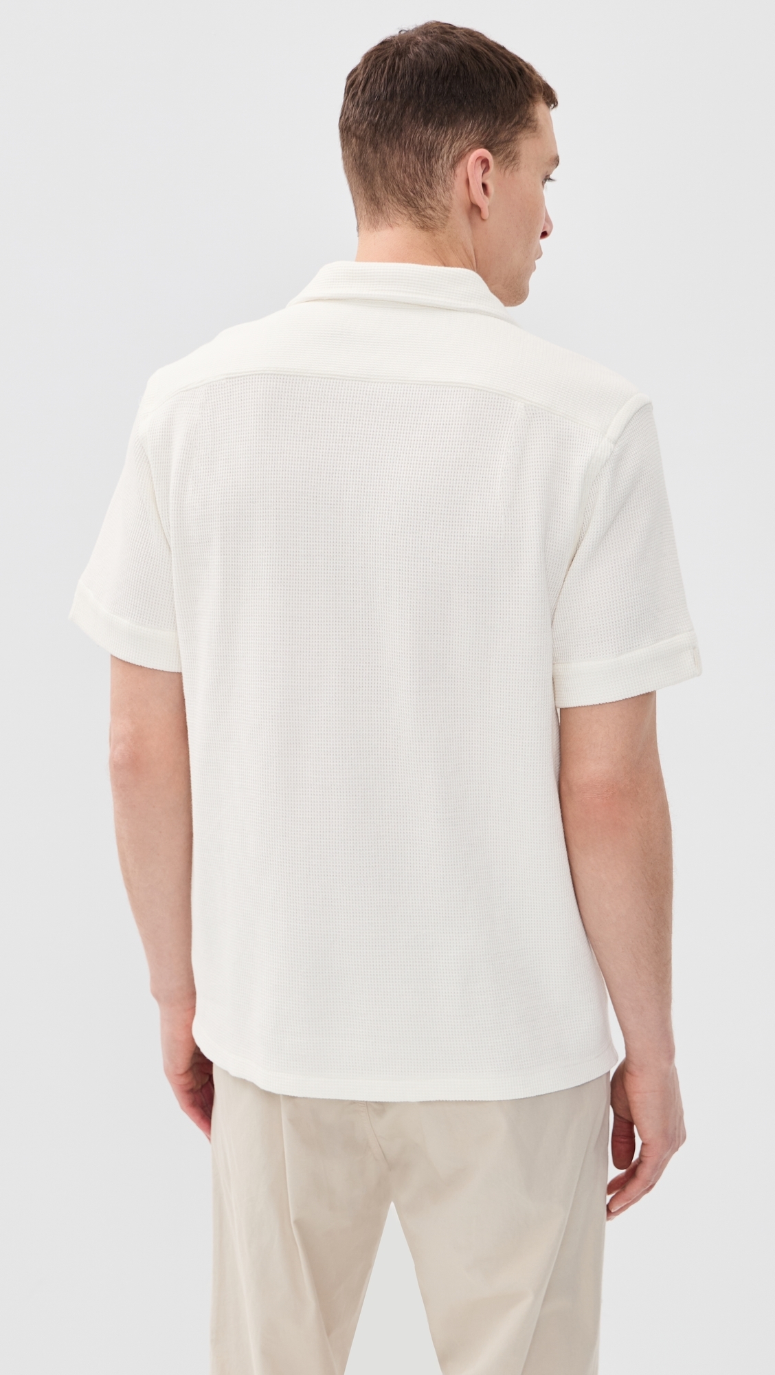 Cotton Linen Waffle Knit Andy Camp Shirt Nevis