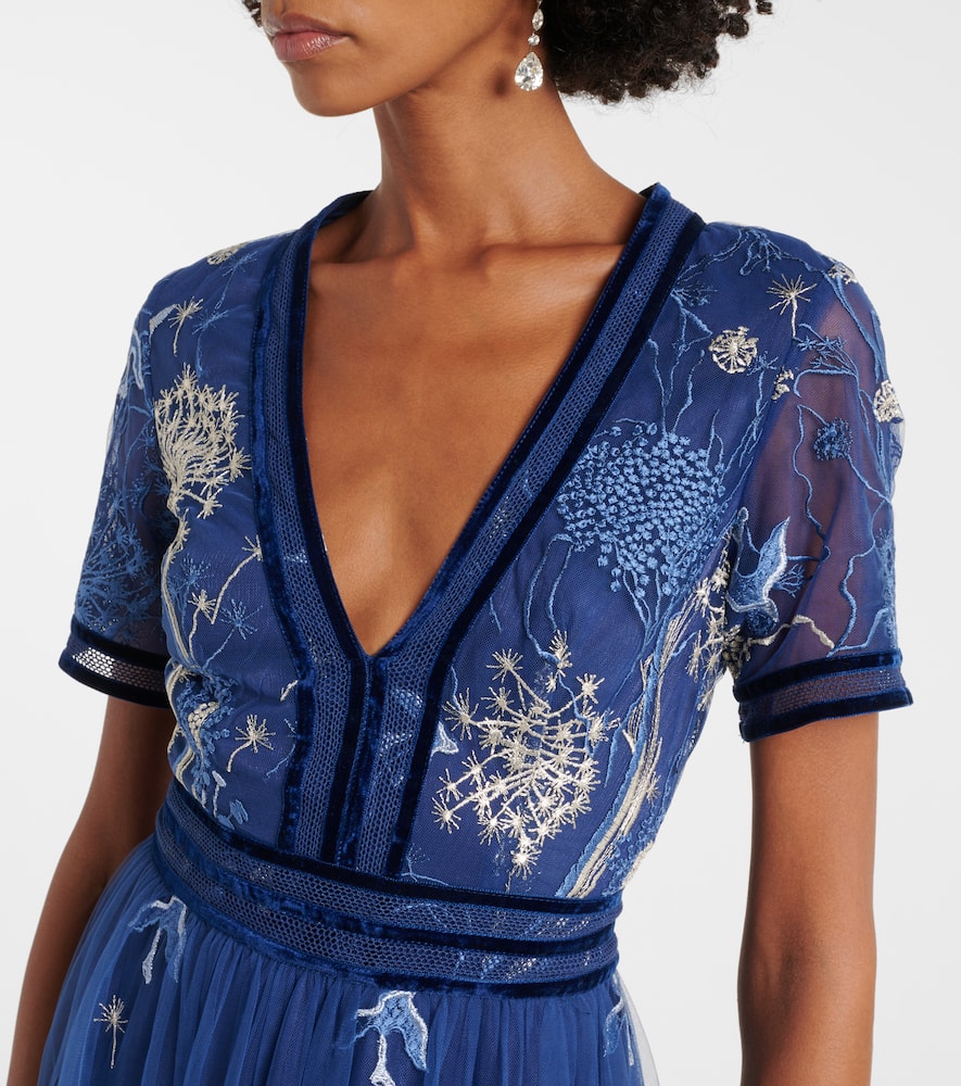 Floral embroidered gown