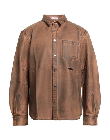 Man Shirt Camel Size L Cotton