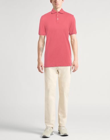 Fedeli Man Polo shirt Coral Size 44 Cotton