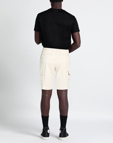 Man Shorts & Bermuda Shorts Ivory Size 34 Cotton, Elastane
