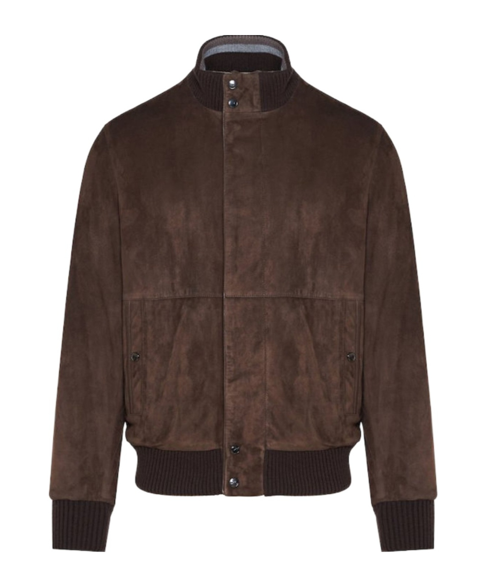 Suede bomber jacket