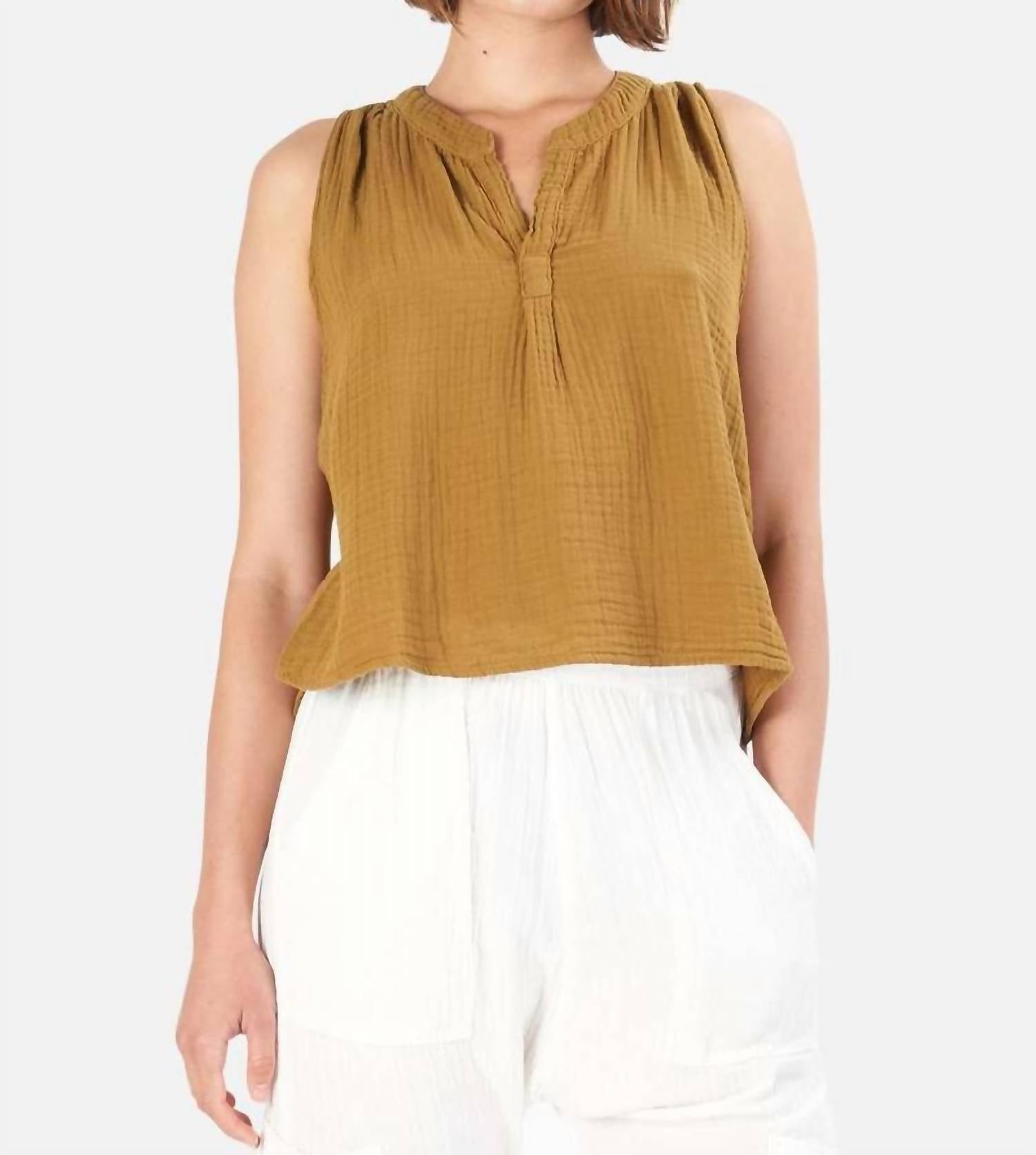 Nepore Drapy Sleeveless Top In Ranch
