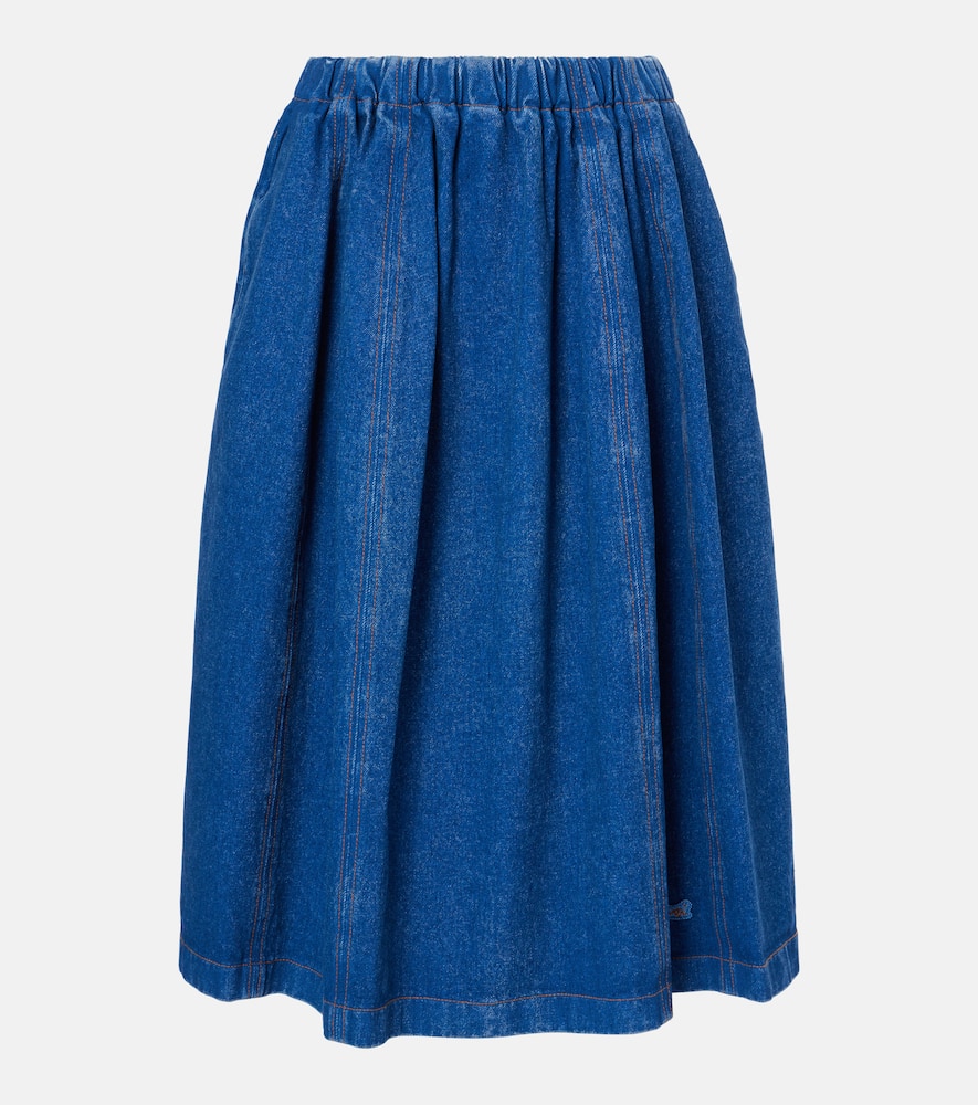 Denim midi skirt