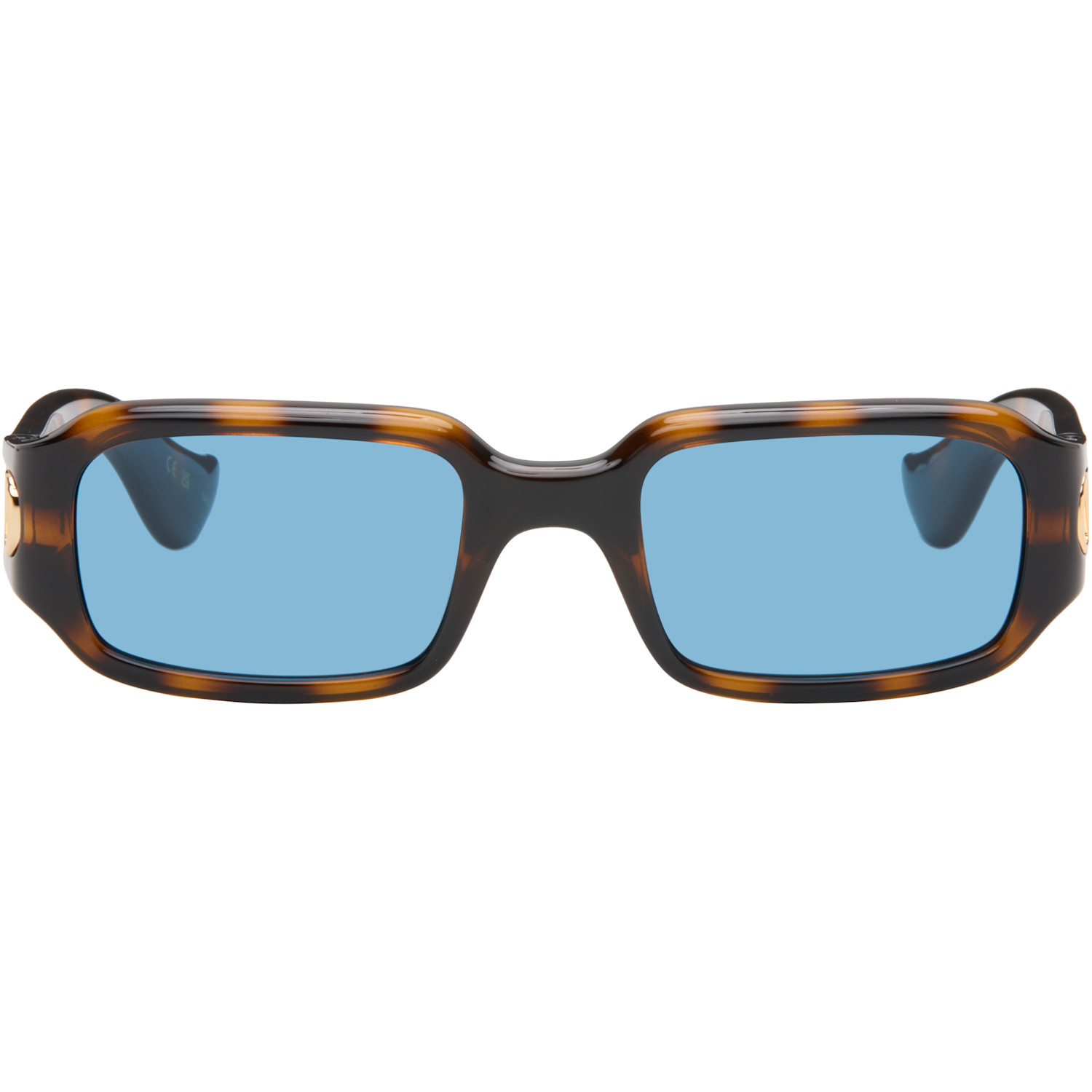 Brown Rectangular Acetate Sunglasses