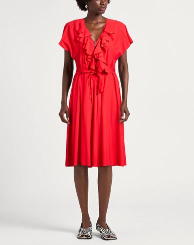 Woman Midi dress Red Size 10 Nylon, Elastane
