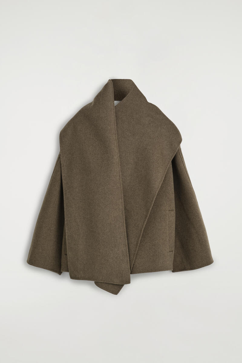 Double-Faced Wool-Blend Scarf Jacket